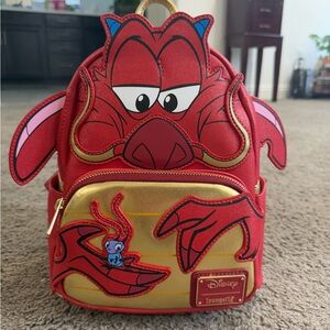 Loungefly Red and Gold Mushu Backpack